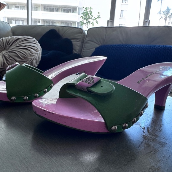 Authentic Fornarina Green and Pink Women's Heels made in Italy size 7 - Picture 7 of 8